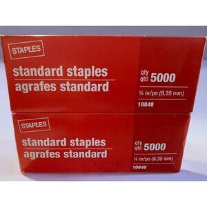Staples Lot of 2 NEW  Standard Staples  5000 Ea